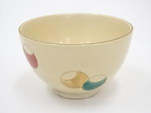 京焼　龍靖造　色絵つぼつぼ茶碗